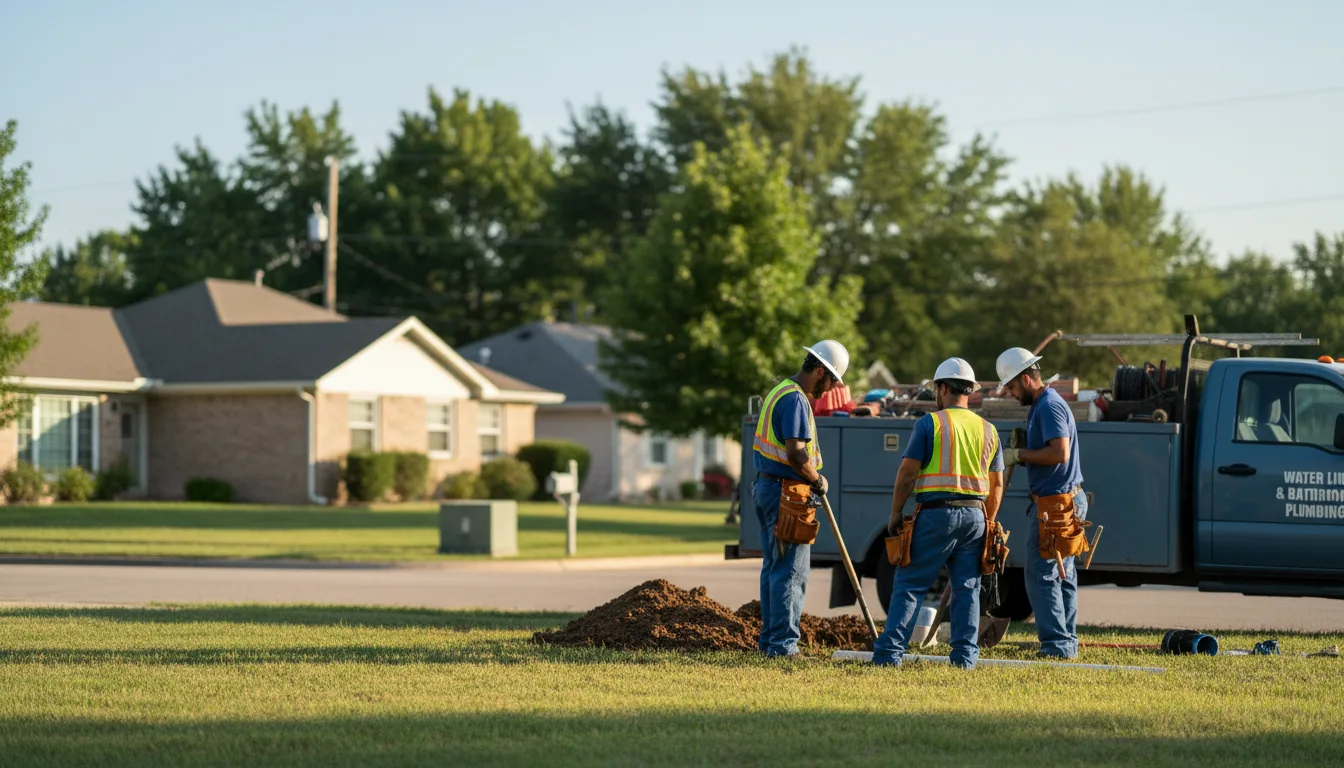 Residential water line and bathroom plumbing service in Huntington Station, NY